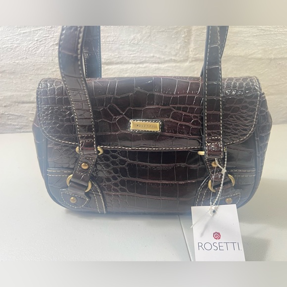Rosetti Handbags - Rosetti Bonus Time Dark Brown Croc-Embossed handbag purse New